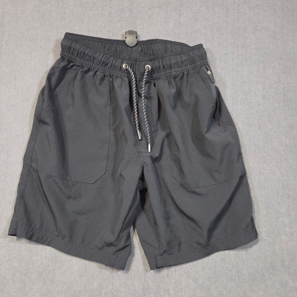 Tony Hawk Active Shorts Boys Small Black Elastic Waist Zipper Pocket Drawstring